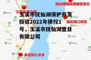 玉溪市抚仙湖保护开发投资2022年债权1号，玉溪市抚仙湖置业有限公司