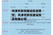 天津市辰悦建设投资债权，天津市辰悦建设投资有限公司