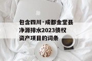 包含四川·成都金堂县净源排水2023债权资产项目的词条