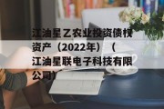 江油星乙农业投资债权资产（2022年）（江油星联电子科技有限公司）