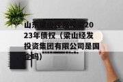 山东梁山经发投资2023年债权（梁山经发投资集团有限公司是国企吗）