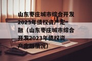 山东枣庄城市综合开发2023年债权资产定融（山东枣庄城市综合开发2023年债权资产定融情况）