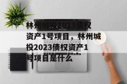 林州城投2023债权资产1号项目，林州城投2023债权资产1号项目是什么