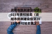 资阳市凯利建设投资2023年债权拍卖（资阳市凯利建设投资2023年债权拍卖情况）