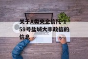 关于A类央企信托-159号盐城大丰政信的信息