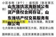 山东潍坊滨海新城公有资产债权合同存证，山东潍坊产权交易服务有限公司