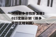 河南新乡市牧野发展2023定融计划（新乡牧野区规划图）