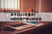 关于2023年重庆TN债权资产转让的信息