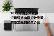 2023年山东兴鱼投资建设定向融资计划政府债定融的简单介绍