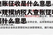 查账征收是什么意思，小规模纳税人查账征收是什么意思