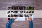 河南洛阳高新实业债权资产项目（洛阳高新实业集团有限公司aa评级）