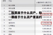 股票属于什么资产，股票属于什么资产里面的