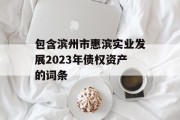 包含滨州市惠滨实业发展2023年债权资产的词条