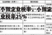 小微企业税率，小微企业税率25%