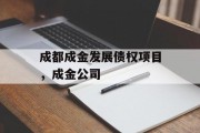 成都成金发展债权项目，成金公司