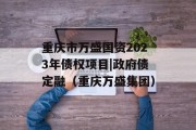 重庆市万盛国资2023年债权项目|政府债定融（重庆万盛集团）