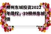 柳州东城投资2022年债权，19柳州东城债