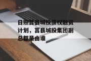 日照莒县城投债权融资计划，莒县城投集团副总都是由谁