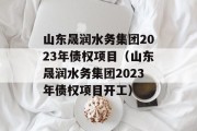 山东晟润水务集团2023年债权项目（山东晟润水务集团2023年债权项目开工）