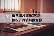 山东潍河城投2023债权，潍坊城投全称