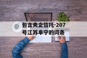 包含央企信托-207号江苏阜宁的词条