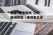 央企+国企信托-江苏建湖政信（建湖县企业）