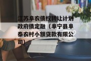 江苏阜农债权转让计划政府债定融（阜宁县阜泰农村小额贷款有限公司）