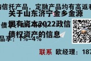 关于山东济宁金乡金源国有资本2022政信债权资产的信息