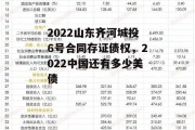 2022山东齐河城投6号合同存证债权，2022中国还有多少美债