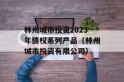 林州城市投资2023年债权系列产品（林州城市投资有限公司）