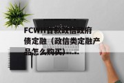 FCWH首款政信政府债定融（政信类定融产品怎么购买）