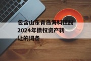 包含山东青岛海科控股2024年债权资产转让的词条