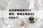 山东邹城城资2023债权，邹城土地出让2020A17