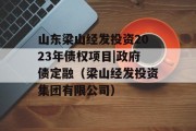 山东梁山经发投资2023年债权项目|政府债定融（梁山经发投资集团有限公司）