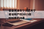 包含天津市宁河区兴宁建设财产权2023政信标债的词条