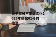 关于邹城市圣城文化2023年债权01号的信息