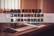 政府债-重庆武隆区隆江城市建设债权定融项目（债务与债权的关系的是）