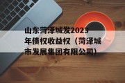 山东菏泽城发2023年债权收益权（菏泽城市发展集团有限公司）