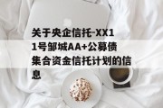 关于央企信托-XX11号邹城AA+公募债集合资金信托计划的信息