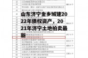 山东济宁金乡城建2022年债权资产，2021年济宁土地拍卖最新