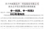 中一科技，中一科技2022年目标价