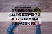 酉阳县桃花源旅投2023年债权资产政信定融（2021年酉阳县桃花源旅投招聘）