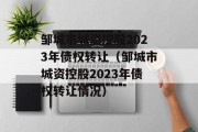 邹城市城资控股2023年债权转让（邹城市城资控股2023年债权转让情况）