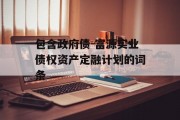 包含政府债-富源实业债权资产定融计划的词条