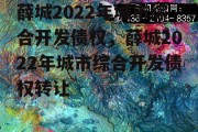 薛城2022年城市综合开发债权，薛城2022年城市综合开发债权转让