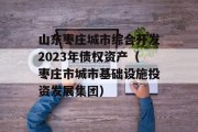 山东枣庄城市综合开发2023年债权资产（枣庄市城市基础设施投资发展集团）