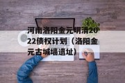 河南洛阳金元明清2022债权计划（洛阳金元古城墙遗址）