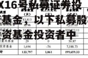 XX16号私募证券投资基金，以下私募股权投资基金投资者中