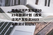 西安泾河产发投资2023年融资计划（西安泾河产发投资2023年融资计划招标）