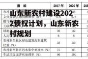 山东新农村建设2022债权计划，山东新农村规划